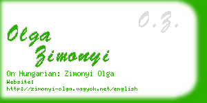 olga zimonyi business card